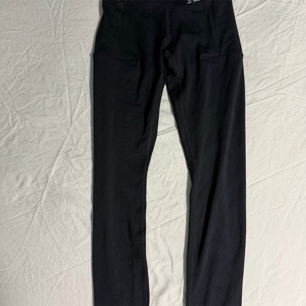 New Balance Women's Running Leggings Black Reflective Zip Pocket Size XS